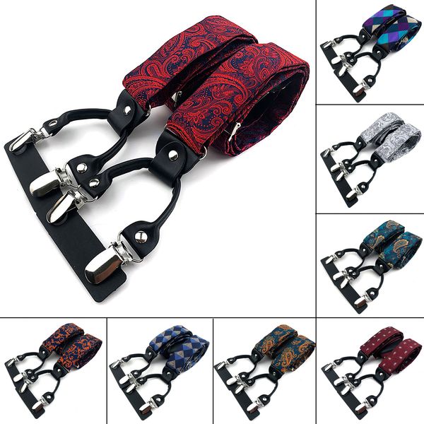 suspenders luxury 6 clip men's suspenders leather metal brown red blue braces men's wedding party dress vintage elastic suspenders, Black;white
suspenders luxury 6 clip men's suspenders leather metal brown red blue braces men's wedding party dress vintage elastic suspenders, Black;white
