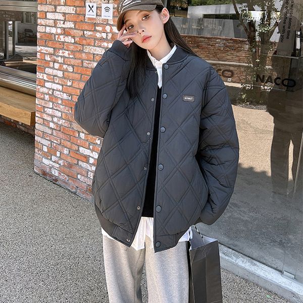 women's down parkas winter solid long sleeve baseball jersey loose fashion plus cotton ladies thermal padded jacket allmatch lingge par, Black
women's down parkas winter solid long sleeve baseball jersey loose fashion plus cotton ladies thermal padded jacket allmatch lingge par, Black