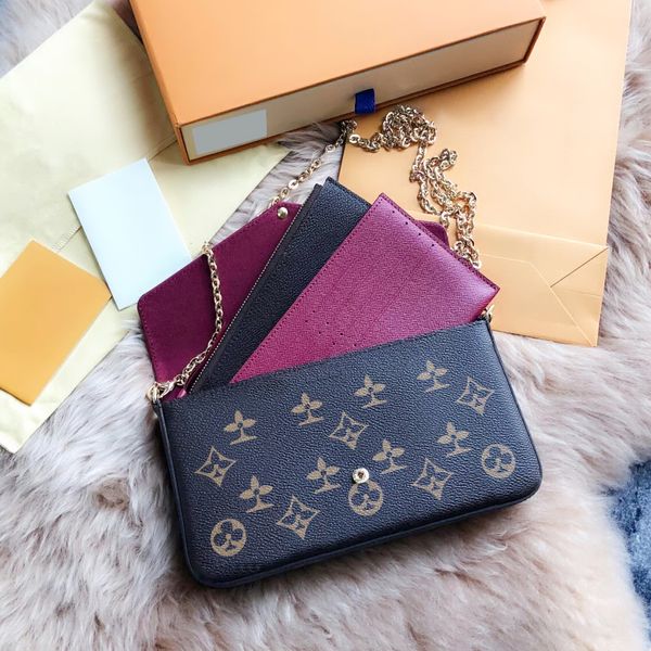 fashion famous designer 3 piece set pochette felicie genuine leather chain m61276 with box brand vintage women shoulder men wallet gift flap
fashion famous designer 3 piece set pochette felicie genuine leather chain m61276 with box brand vintage women shoulder men wallet gift flap