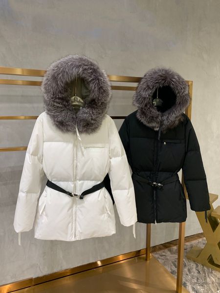 women's down parkas women winter jacket warm thickened feather hooded big fur collar collect waist female parka 6do10264150 221205, Black
women's down parkas women winter jacket warm thickened feather hooded big fur collar collect waist female parka 6do10264150 221205, Black