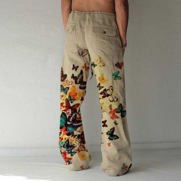men's pants new men's cotton linen pants casual butterfly print trousers pocket drawstring sweatpants daily simple loose pantnes h, Black
men's pants new men's cotton linen pants casual butterfly print trousers pocket drawstring sweatpants daily simple loose pantnes h, Black