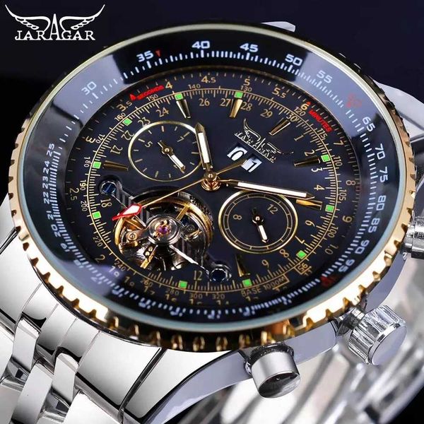 watch wrist jaragar leisure fashion large dial mechanical tourbillon hollow out automatic, Slivery;brown
watch wrist jaragar leisure fashion large dial mechanical tourbillon hollow out automatic, Slivery;brown