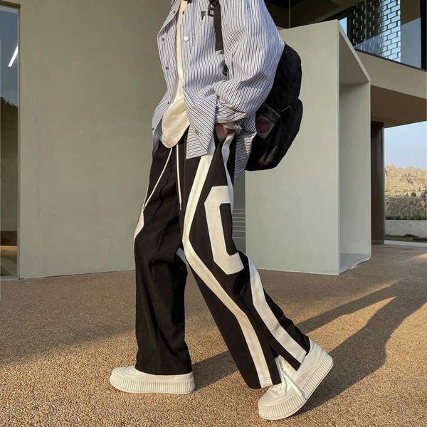 men's pants men spring fashion patchwork sweatpants casual loose staight trousers mens elastic waist sports pants male trousers white/g, Black
men's pants men spring fashion patchwork sweatpants casual loose staight trousers mens elastic waist sports pants male trousers white/g, Black