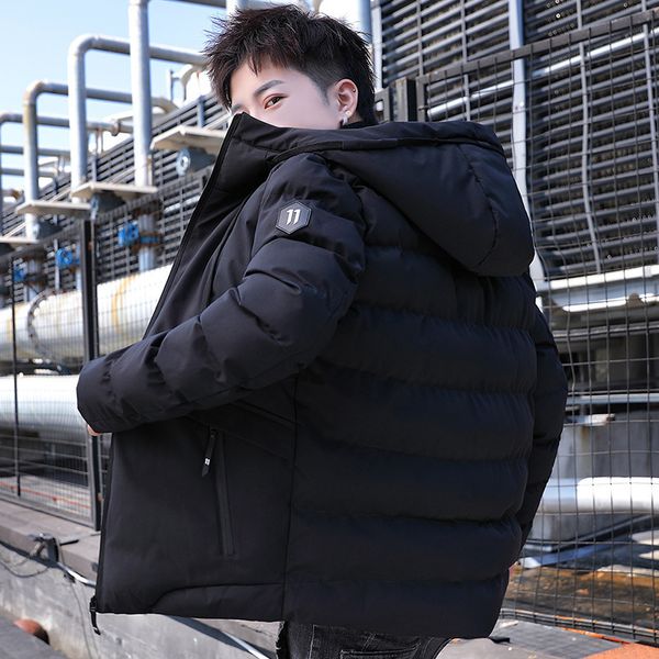 men's down parkas qiu dong season youth trend thickening hooded pure color joker style down cottonpadded clothes male students 221205, Black
men's down parkas qiu dong season youth trend thickening hooded pure color joker style down cottonpadded clothes male students 221205, Black