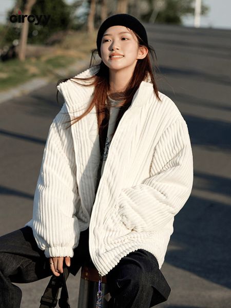 women's down parkas circyy winter clothes women jacket white corduroy thick warm coat stand collar cotton padded zipper outwear fashion, Black
women's down parkas circyy winter clothes women jacket white corduroy thick warm coat stand collar cotton padded zipper outwear fashion, Black