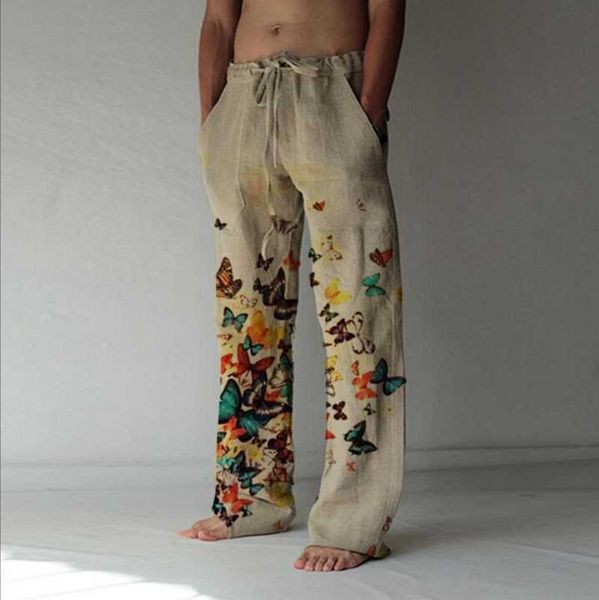 men's pants new men's cotton linen pants casual butterfly print trousers pocket drawstring sweatpants daily simple loose pantnes h, Black
men's pants new men's cotton linen pants casual butterfly print trousers pocket drawstring sweatpants daily simple loose pantnes h, Black