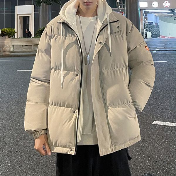 men s down parkas winter hooded fake two piece jackets mens thicken warm coats harajuku cotton padded jacket fashion coat 221205, Black
men s down parkas winter hooded fake two piece jackets mens thicken warm coats harajuku cotton padded jacket fashion coat 221205, Black