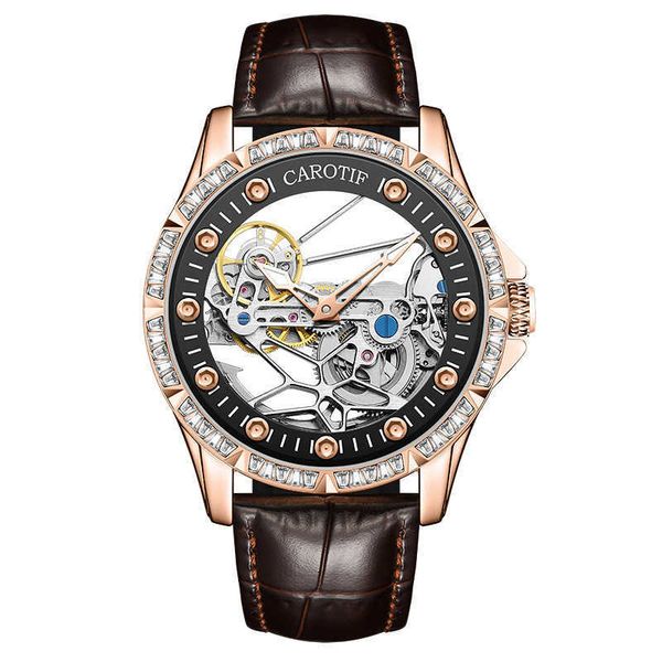 watch wrist carlo jeff's new tiktok automatic hollowed mechanical male fashion waterproof man, Slivery;brown
watch wrist carlo jeff's new tiktok automatic hollowed mechanical male fashion waterproof man, Slivery;brown