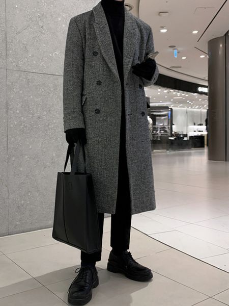 men's wool blends syuhgfa korean lapel woolen jacket men's wear loose long coat autumn winter thickening fashion woolen jackets 2, Black
men's wool blends syuhgfa korean lapel woolen jacket men's wear loose long coat autumn winter thickening fashion woolen jackets 2, Black