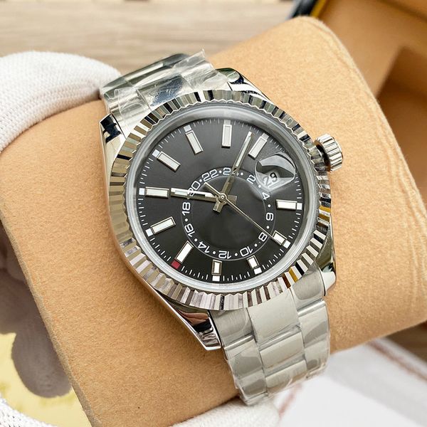 watch automatic mechanical 40mm wristwatch stainless steel designer wristband montre de luxe bracelet folding buckle, Silver
watch automatic mechanical 40mm wristwatch stainless steel designer wristband montre de luxe bracelet folding buckle, Silver