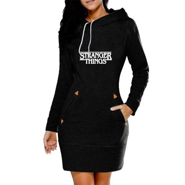 party dresses bikinis secret autumn winter women long hoodies stranger thing printed long sleeved dress drawstring hooded pullover dresses 2, White;black 
party dresses bikinis secret autumn winter women long hoodies stranger thing printed long sleeved dress drawstring hooded pullover dresses 2, White;black