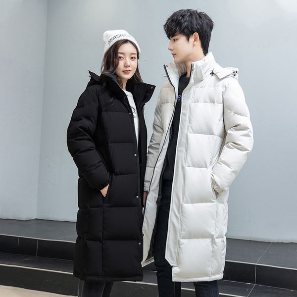 men's down parkas winter men's and women's matching down jackets long knee cap thickened korean version 221205, Black
men's down parkas winter men's and women's matching down jackets long knee cap thickened korean version 221205, Black