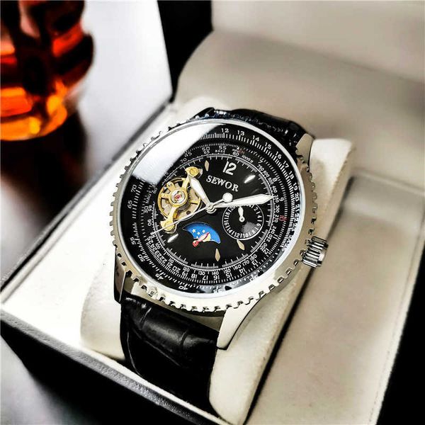 watch wrist tourbillon automatic mechanical men's waterproof luminous personality belt student watch, Slivery;brown
watch wrist tourbillon automatic mechanical men's waterproof luminous personality belt student watch, Slivery;brown