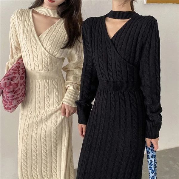 party dresses cutout vneck sweater women autumn high waist knitted bodycon midi chic lady outwear winter clothes streetwear 221203, White;black
party dresses cutout vneck sweater women autumn high waist knitted bodycon midi chic lady outwear winter clothes streetwear 221203, White;black