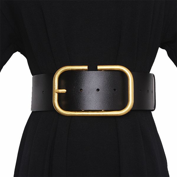 belts leather wide belt for women gold square buckle pin buckle jeans black belt luxury brand ladies vintage strap female waistband 221205, Black;brown
belts leather wide belt for women gold square buckle pin buckle jeans black belt luxury brand ladies vintage strap female waistband 221205, Black;brown