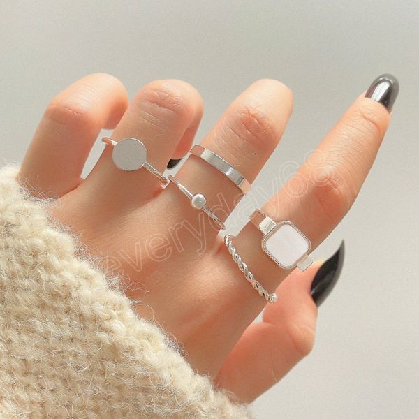 trendy geometric square round shape rings for women silver color bead pendant rings set jewelry engagement gift
trendy geometric square round shape rings for women silver color bead pendant rings set jewelry engagement gift