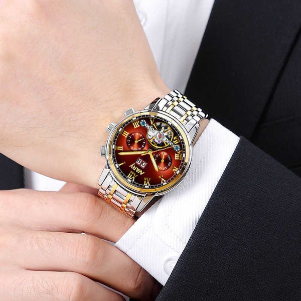 watch wrist nary/neri business watch men's multi-function tourbillon hollow out automatic mechanical 18 005c, Slivery;brown
watch wrist nary/neri business watch men's multi-function tourbillon hollow out automatic mechanical 18 005c, Slivery;brown