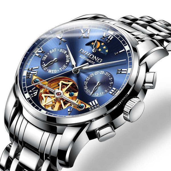 watch wrist watch men's steel belt fashion swiss automatic mechanical new waterproof tourbillon hollow out, Slivery;brown
watch wrist watch men's steel belt fashion swiss automatic mechanical new waterproof tourbillon hollow out, Slivery;brown