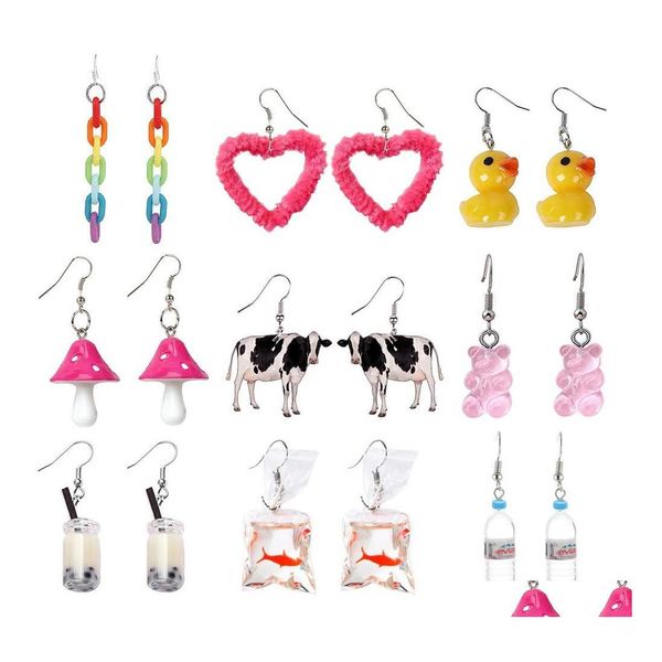 charm charm cute y2k earring set kawaii funny kidcore weird creative quirky rainbow indie aesthetic goldfish duck cow mushroom earri ot4bf, Golden
charm charm cute y2k earring set kawaii funny kidcore weird creative quirky rainbow indie aesthetic goldfish duck cow mushroom earri ot4bf, Golden