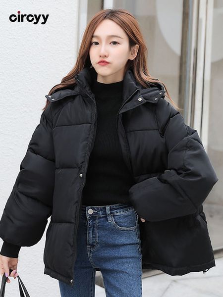 women's down parkas winter women jacket hooded korean style oversize loose female puffer cropped jackets padded solid coat fashion 2212, Black
women's down parkas winter women jacket hooded korean style oversize loose female puffer cropped jackets padded solid coat fashion 2212, Black