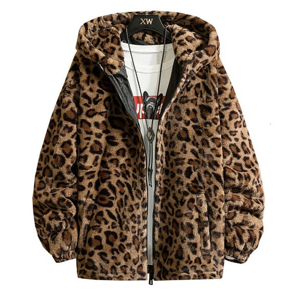 men s down parkas leopard hooded winter jacket japanese streetwear casual plush s for brand coat 221205, Black
men s down parkas leopard hooded winter jacket japanese streetwear casual plush s for brand coat 221205, Black