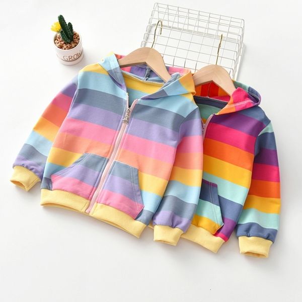 pullover autumn baby girls hoodie jacket kids sweater shirt rainbow stripe long sleeve t-shirt children zipper sweatshirt child coat 221205, Blue
pullover autumn baby girls hoodie jacket kids sweater shirt rainbow stripe long sleeve t-shirt children zipper sweatshirt child coat 221205, Blue