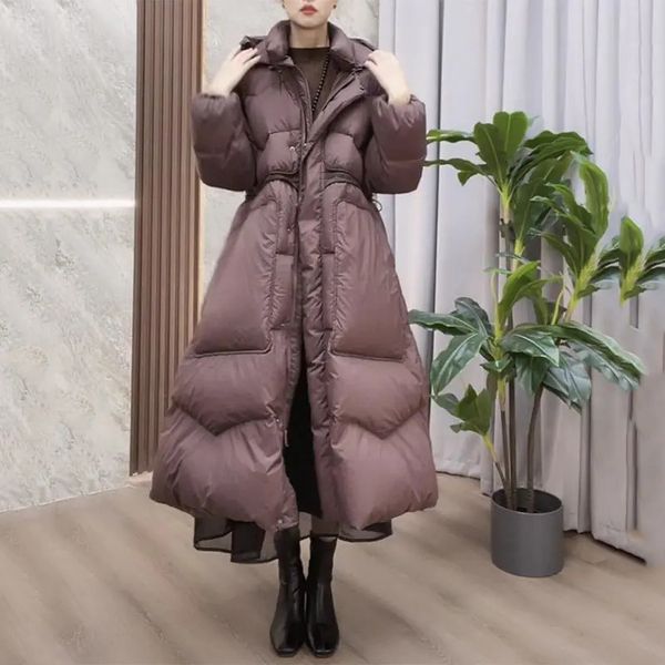 women's down parkas down jacket hooded long over knee artistic design feeling thickened warm 221205, Black
women's down parkas down jacket hooded long over knee artistic design feeling thickened warm 221205, Black