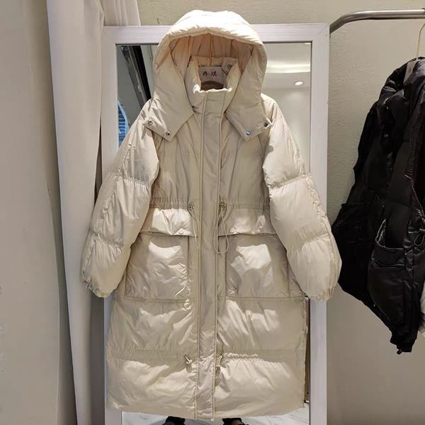 women's down parkas winter jacket women midlength overtheknee allmatch loose thickened hooded waist white duck 221205, Black
women's down parkas winter jacket women midlength overtheknee allmatch loose thickened hooded waist white duck 221205, Black