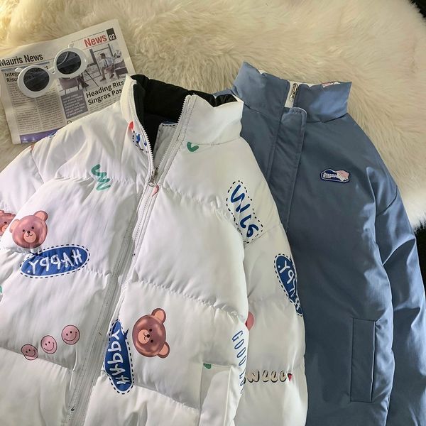 women s down parkas harajuku kawaii bear print reversible for couples stand collar zip up casual winter jackets streetwear fashion warm coat, Black
women s down parkas harajuku kawaii bear print reversible for couples stand collar zip up casual winter jackets streetwear fashion warm coat, Black