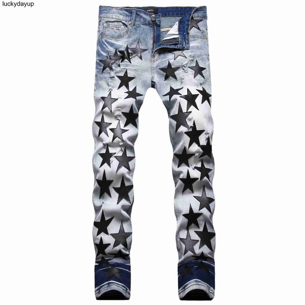 men's jeans fashion brand amirs elastic embroidery pointed whisker whitening men's streetwear jeans pants, Blue
men's jeans fashion brand amirs elastic embroidery pointed whisker whitening men's streetwear jeans pants, Blue