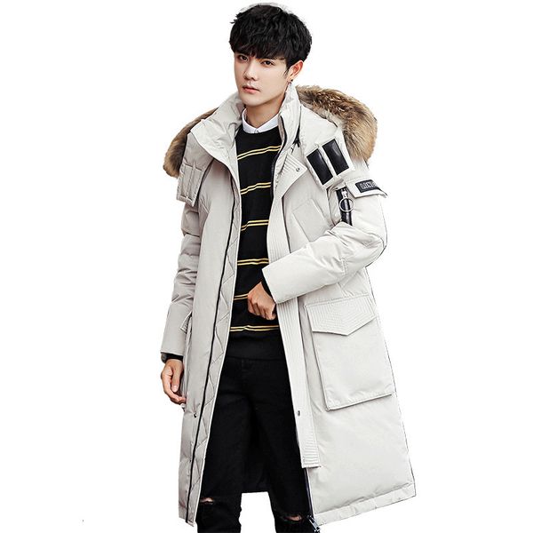 men s down parkas winter thick youth male puffer coat long military fur hood warm tactical bomber korean 221203, Black
men s down parkas winter thick youth male puffer coat long military fur hood warm tactical bomber korean 221203, Black