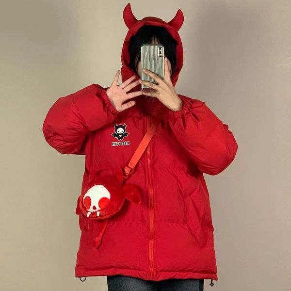 women s down parkas emo winter women streetwear harajuku korean jackets zipper jacket devil horn hoodie warm ladies coats alt clothes 221205, Black
women s down parkas emo winter women streetwear harajuku korean jackets zipper jacket devil horn hoodie warm ladies coats alt clothes 221205, Black