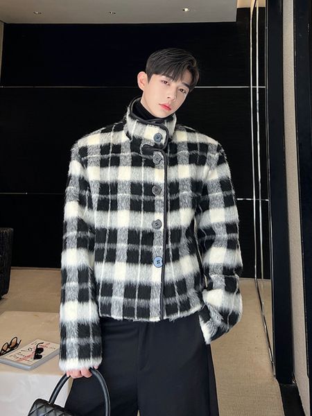 men's wool blends syuhgfa korean stand collar woolen jacket men's wear loose tweed coat autumn winter black white plaid woolen jac
men's wool blends syuhgfa korean stand collar woolen jacket men's wear loose tweed coat autumn winter black white plaid woolen jac