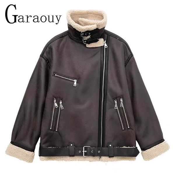 womens leather faux garaouy suede lambswool overcoat retro belt winter oversized women motorcycle jacket lapel thicker warm zip female coat, Black
womens leather faux garaouy suede lambswool overcoat retro belt winter oversized women motorcycle jacket lapel thicker warm zip female coat, Black