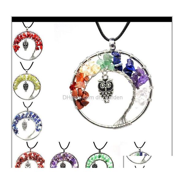 pendant necklaces necklaces 7 chakra quartz natural stone tree of life owl necklace mticolor pendant charms fashion jewelry drop shi otwks, Silver
pendant necklaces necklaces 7 chakra quartz natural stone tree of life owl necklace mticolor pendant charms fashion jewelry drop shi otwks, Silver
