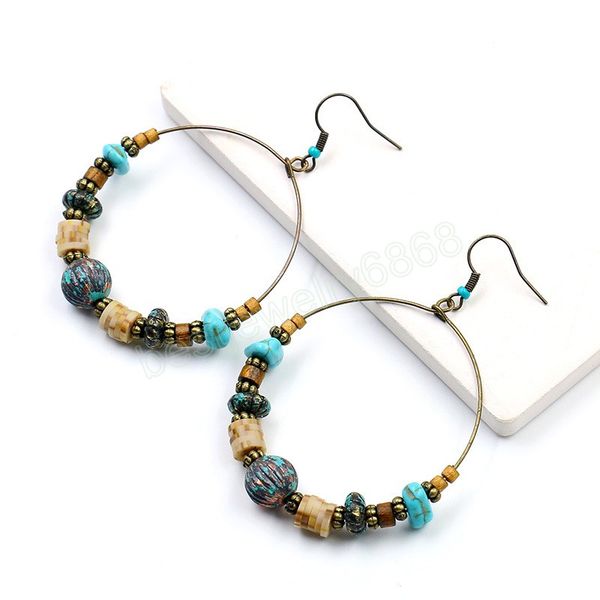 fashion jewelry round turquoises boho dangle earrings wood beads ethnic earring indian jewelry for women, Silver
fashion jewelry round turquoises boho dangle earrings wood beads ethnic earring indian jewelry for women, Silver