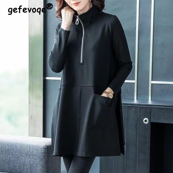 women's hoodies sweatshirts zipper half open o neck solid t shirt women autumn winter long sleeve hoodie loose korean style pocket tuni, Black
women's hoodies sweatshirts zipper half open o neck solid t shirt women autumn winter long sleeve hoodie loose korean style pocket tuni, Black