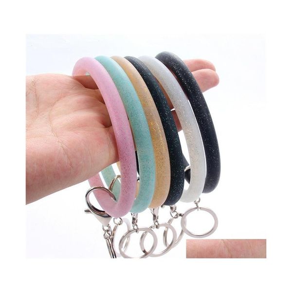 keychains lanyards 6 colors bangle keyring sile wristlet keychain bracelet key ring round holder sports girls gift fashion jewelry dhiyb, Silver
keychains lanyards 6 colors bangle keyring sile wristlet keychain bracelet key ring round holder sports girls gift fashion jewelry dhiyb, Silver