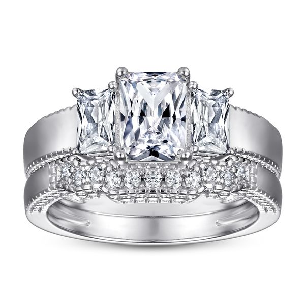 wedding accessories pure silver engagement rings 2pcs/set fadeless couple birdal ring proposal ring no fading tl-019, White
wedding accessories pure silver engagement rings 2pcs/set fadeless couple birdal ring proposal ring no fading tl-019, White