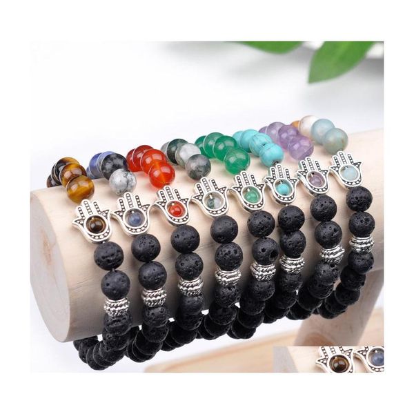 beaded men bead bracelets lava howlite stone stretch hand of fatima hamsa charm bracelet mala evil eye drop delivery jewelry dhrkw, Black
beaded men bead bracelets lava howlite stone stretch hand of fatima hamsa charm bracelet mala evil eye drop delivery jewelry dhrkw, Black