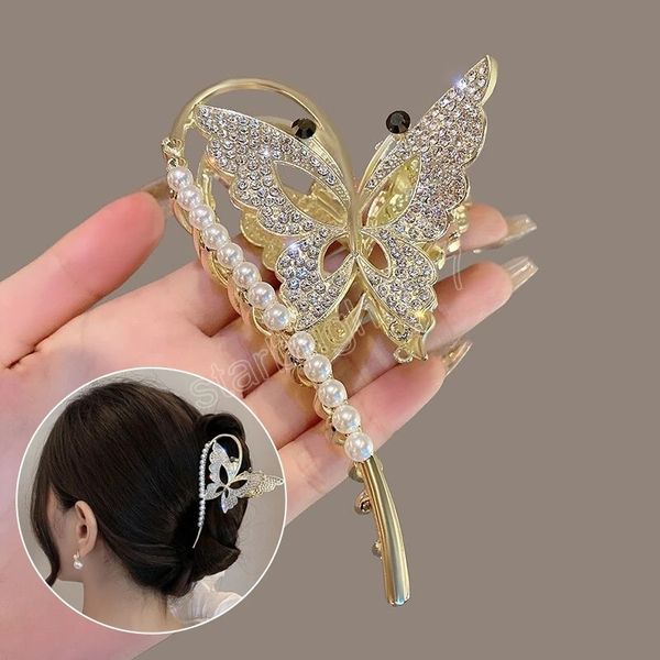 elegant crystal butterfly hair claw crab barrettes for women hair accessories trendy large headwear gift, Slivery;white
elegant crystal butterfly hair claw crab barrettes for women hair accessories trendy large headwear gift, Slivery;white