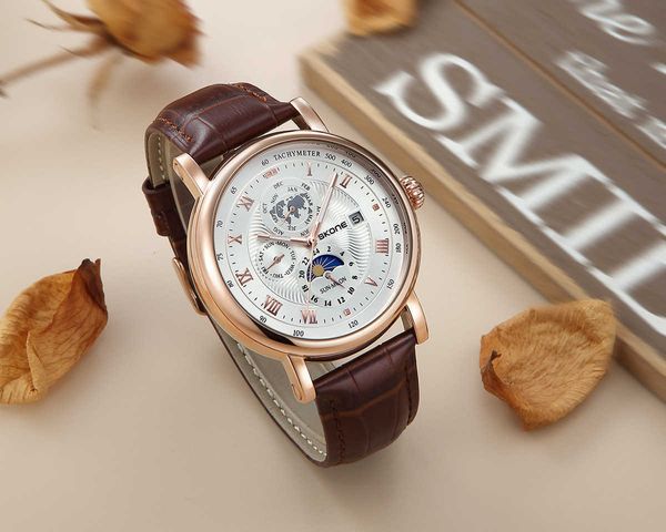 watch wrist skone brand men's mechanical tourbillon high-grade sun moon star waterproof fully automatic, Slivery;brown
watch wrist skone brand men's mechanical tourbillon high-grade sun moon star waterproof fully automatic, Slivery;brown