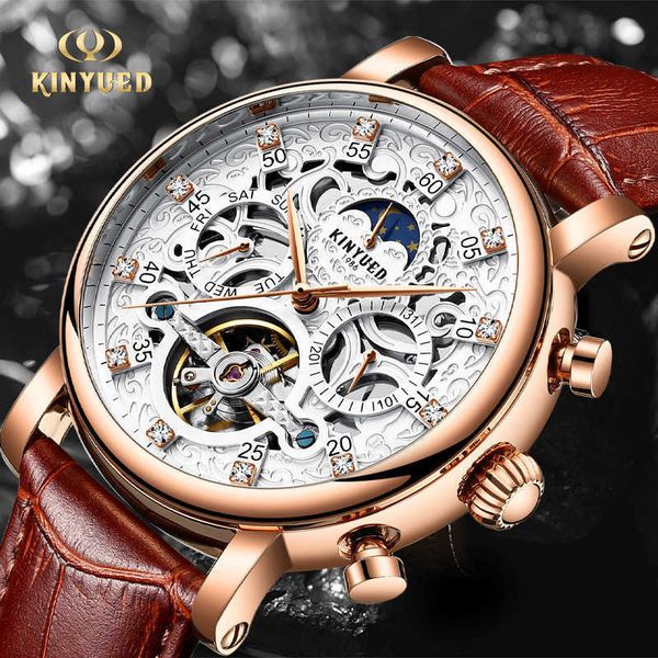 watch wrist kinyued jinyueda fashion leather men's fully automatic hollow out waterproof mechanical, Slivery;brown
watch wrist kinyued jinyueda fashion leather men's fully automatic hollow out waterproof mechanical, Slivery;brown