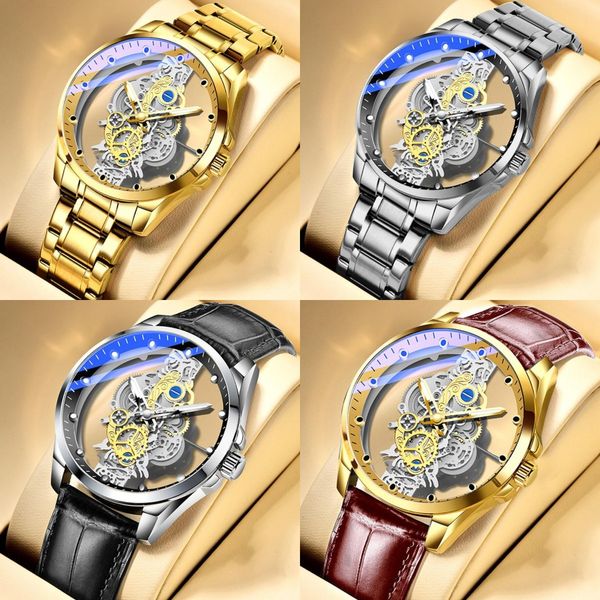 gold automatic watch men stainless steel strap skeleton mechanical watches brand luxury luminous pointer watch, Slivery;brown
gold automatic watch men stainless steel strap skeleton mechanical watches brand luxury luminous pointer watch, Slivery;brown