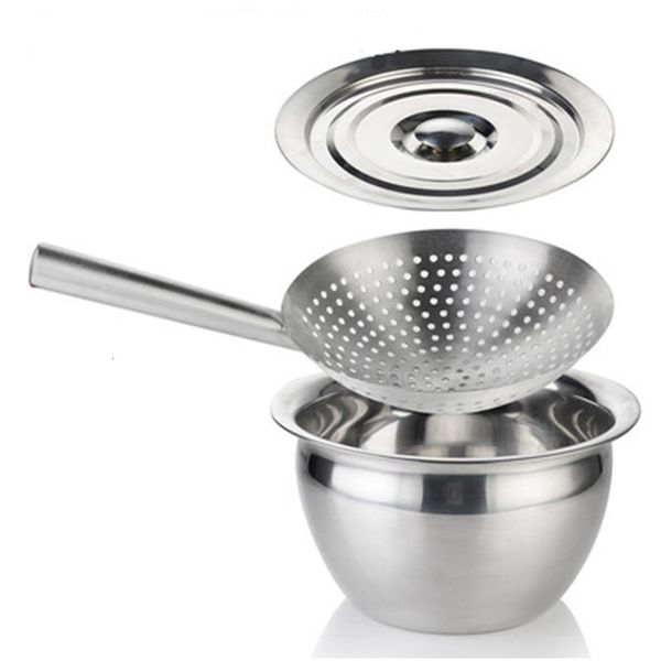 Stock Soup Pots oil drum colander Fried basin mesh Bowl stainless steel seasoning passoire sifter sieve wok Oil Storage bowl chef tools 221203, Brown
Stock Soup Pots oil drum colander Fried basin mesh Bowl stainless steel seasoning passoire sifter sieve wok Oil Storage bowl chef tools 221203, Brown