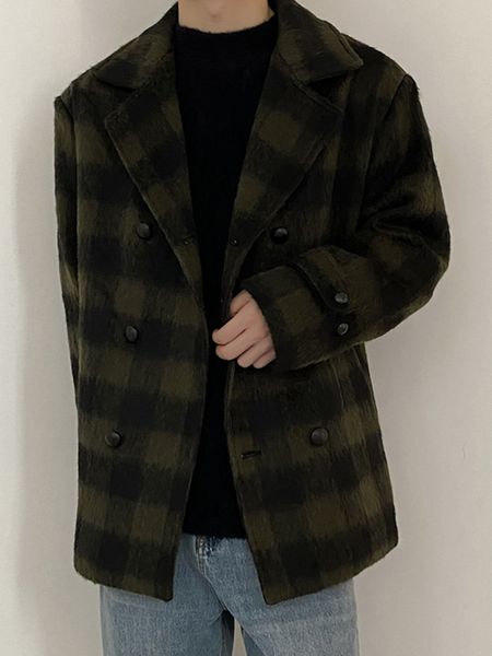 men's wool blends syuhgfa korean lapel short style double breasted woolen jacket loose short coat autumn winter thickening woolen jacke, Black
men's wool blends syuhgfa korean lapel short style double breasted woolen jacket loose short coat autumn winter thickening woolen jacke, Black