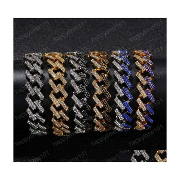 chain 6 colors for options luxury men bracelet link chains yellow white gold plated iced out rhinstone hip hop drop delivery jewelry dh8e3, Black
chain 6 colors for options luxury men bracelet link chains yellow white gold plated iced out rhinstone hip hop drop delivery jewelry dh8e3, Black
