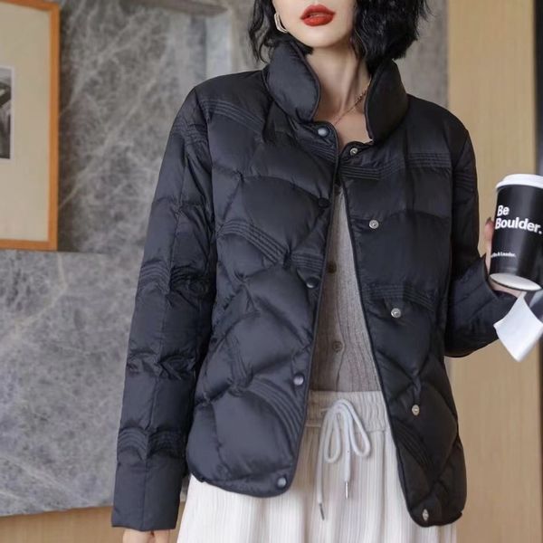 women's down parkas autumn winter women jacket light thin white duck coat lady short warm loose single breasted puffer outwear 221205, Black
women's down parkas autumn winter women jacket light thin white duck coat lady short warm loose single breasted puffer outwear 221205, Black