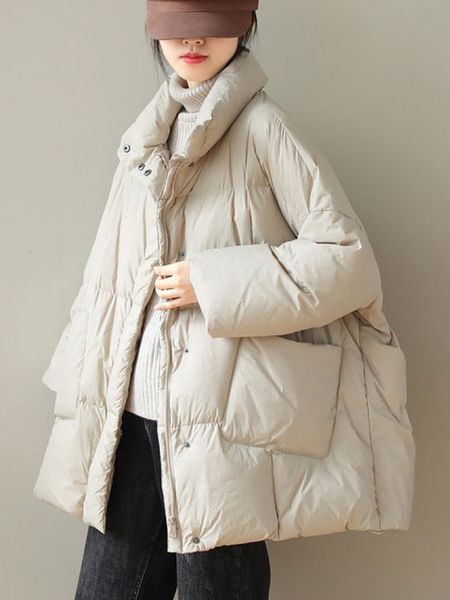 women's down parkas autumn winter women stand collar 90 white duck coat casual female thick warm parka loose outwear 221205, Black
women's down parkas autumn winter women stand collar 90 white duck coat casual female thick warm parka loose outwear 221205, Black