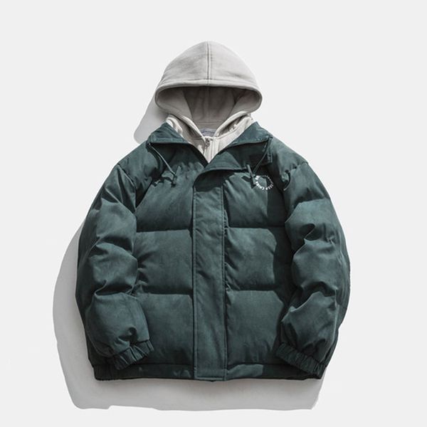 men's down parkas winter men color contrast fake two piece cottonpadded jacket hooded fashion casual loose parka couple street harajuku, Black
men's down parkas winter men color contrast fake two piece cottonpadded jacket hooded fashion casual loose parka couple street harajuku, Black